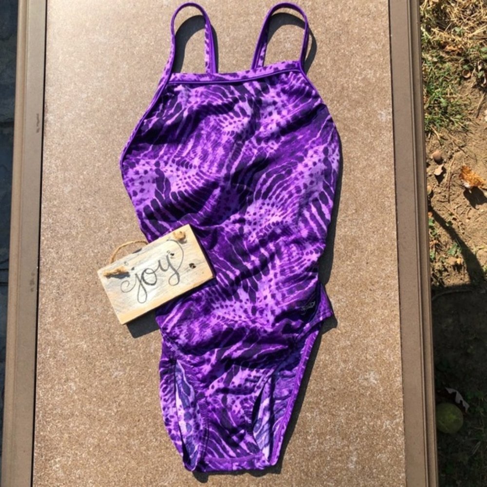 Women's Tie-dye Purple Speedo Size 10